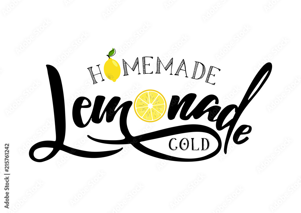 lemonade lettering sign - obrazy, fototapety, plakaty 