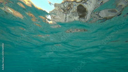 Rome,Italy-July 29 2018: Under water view of Trevi Fountain
