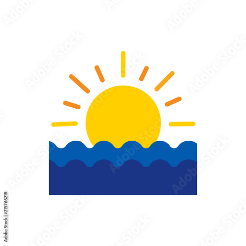 Sunset Summer Holiday Logo Icon Design