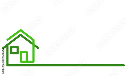 Real Estate Logo, green house on white, stock vector illustration