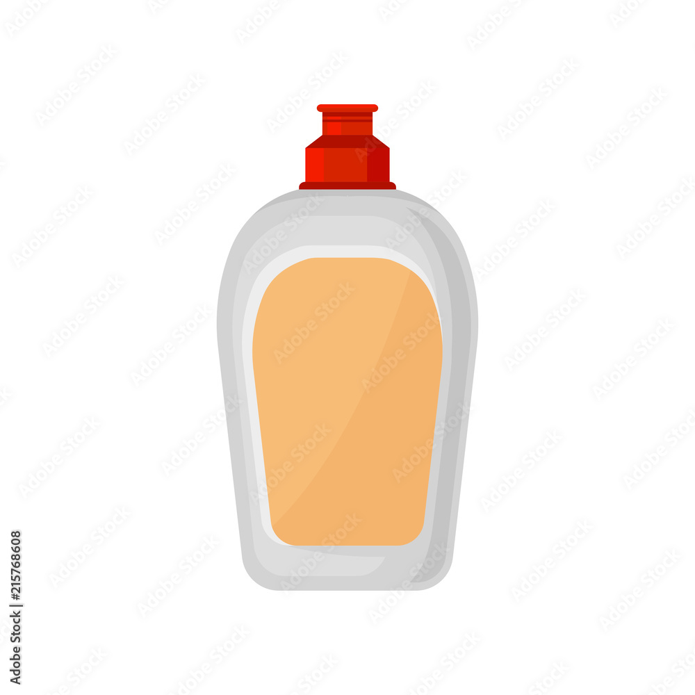 Plastic bottle for dishwashing liquid, household cleaning chemical product container vector Illustration on a white background Plastic bottle for dishwashing liquid, household cleaning chemical product container vector Illustration on a white background