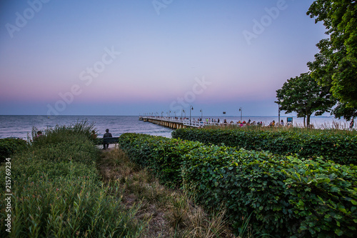Wallpaper Mural Sunrise over the pier in Gdynia Orlowo. Torontodigital.ca