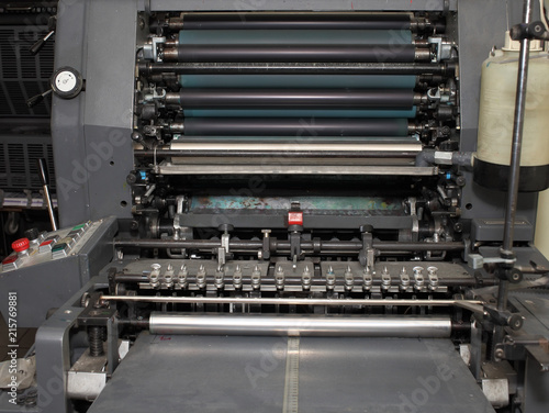 Offset heavy printing machine as an industrial background