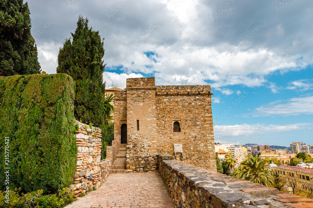 Gibralfaro castle (Alcazaba de Malaga) in Malaga, Costa del Sol, Spain
