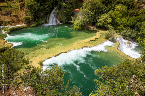 Waterfalls Skradinski Buk in The Krka National Park in Croatia  Europe.