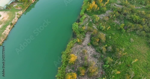 Livestock Buildings and Vegetation on Both Sides of the Rio Grande River Border photo