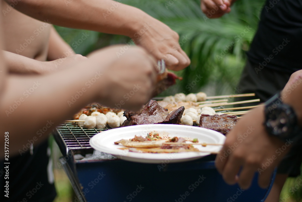 Grill party family in summer season