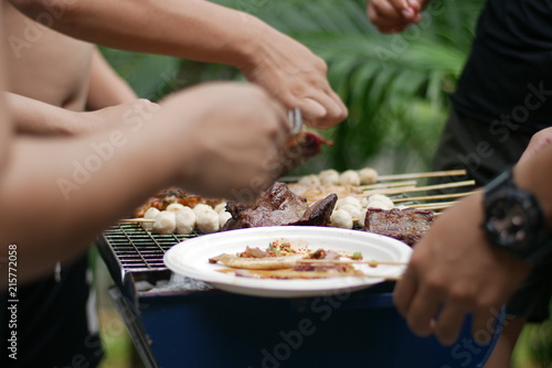 Grill party family in summer season