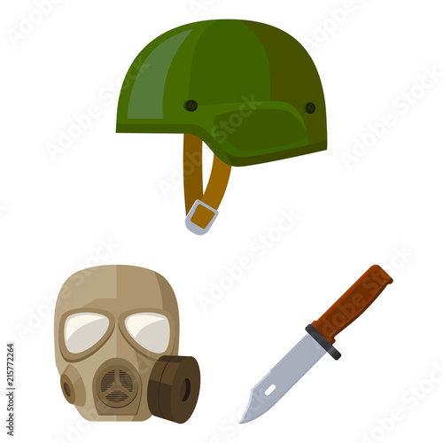 Army and armament cartoon icons in set collection for design. Weapons and equipment vector symbol stock web illustration.
