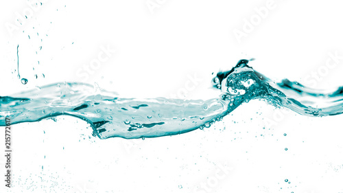 Water smooth wave in a wave isolated on white background