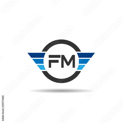 Initial Letter FM Logo Template Design