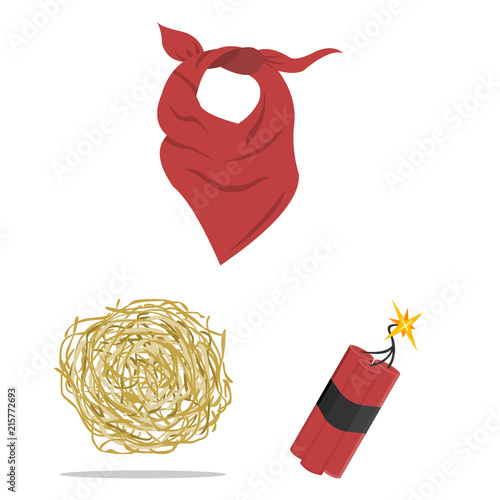 Attributes of the wild west cartoon icons in set collection for design.Texas and America vector symbol stock web illustration.