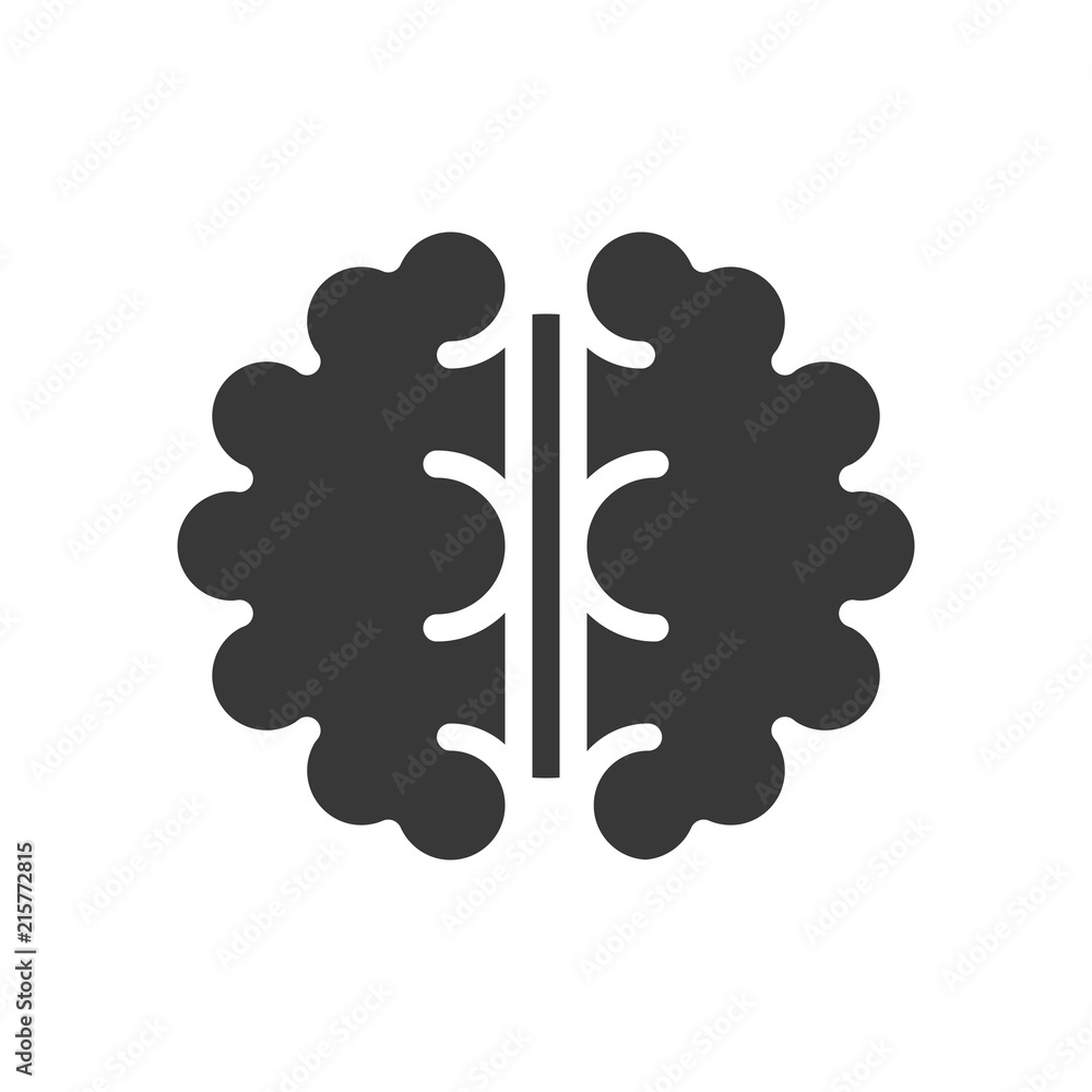 Brain aerial view Solid icon medical and organ set Brain aerial view Solid icon medical and organ set