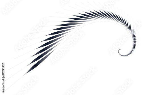 graphic spiral wing in silver shades