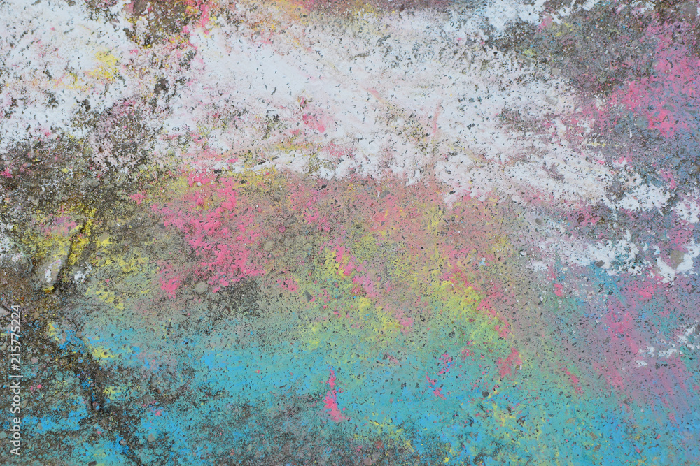 custom made wallpaper toronto digitalAbstract chalk crayons drawing on old grunge concrete sidewalk as colorful background.