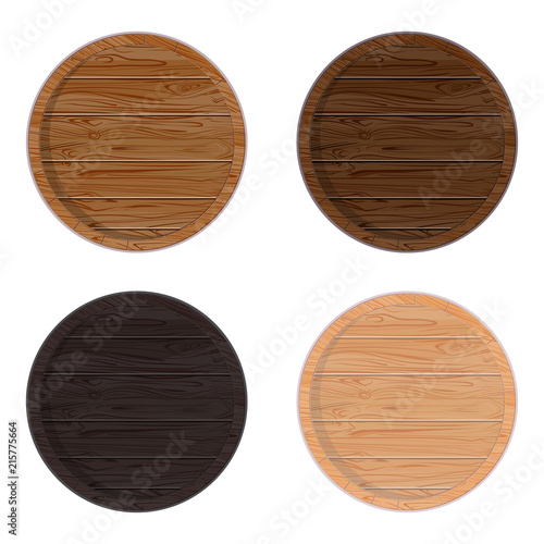 Wooden barrel with iron rings. Isolated on white background. wood beer barrel. Graphic illustration