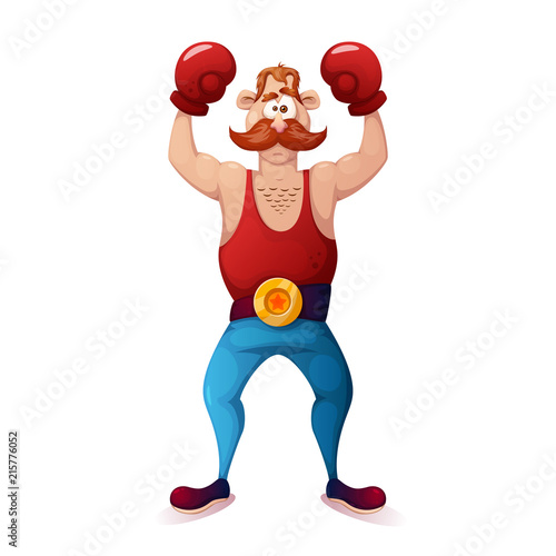 Funny, cute, crazy - cartoon characters boxer Vector eps 10