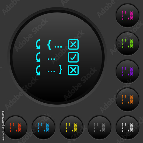Debugging program dark push buttons with color icons