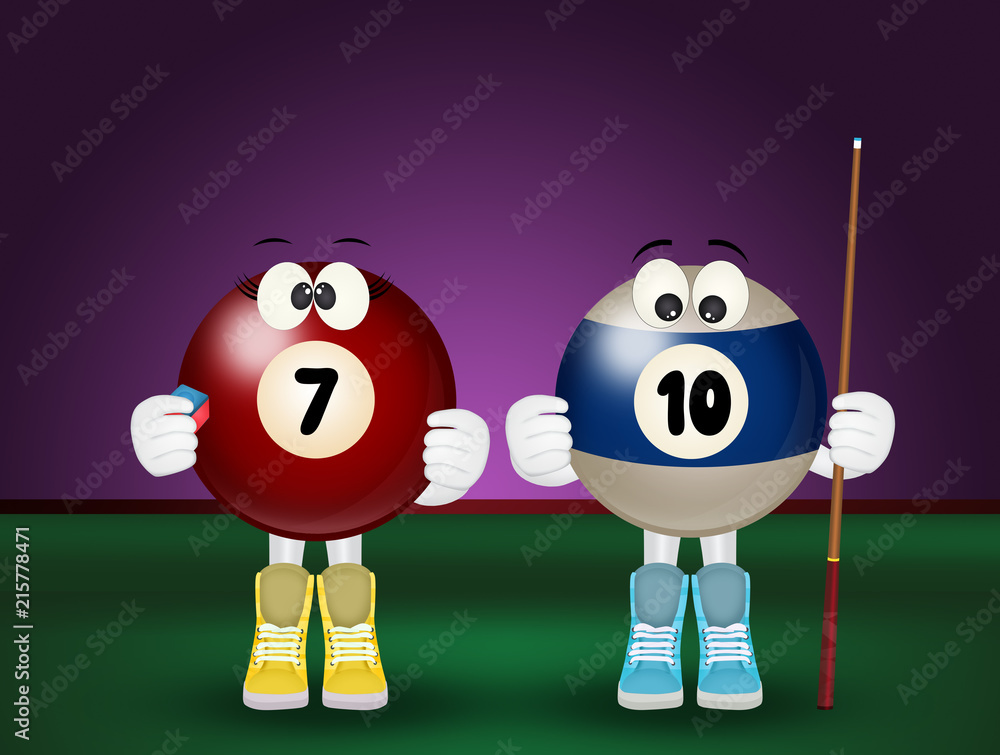 cute illustration of Billiard ball cute illustration of Billiard ball