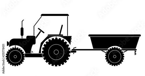 tractor with trailer vector eps 10