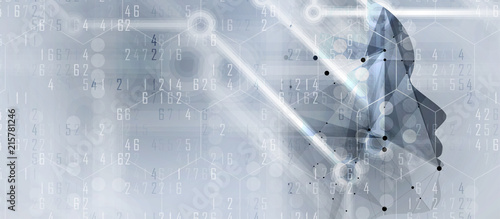 Artificial intelligence. Technology web background. Virtual concept