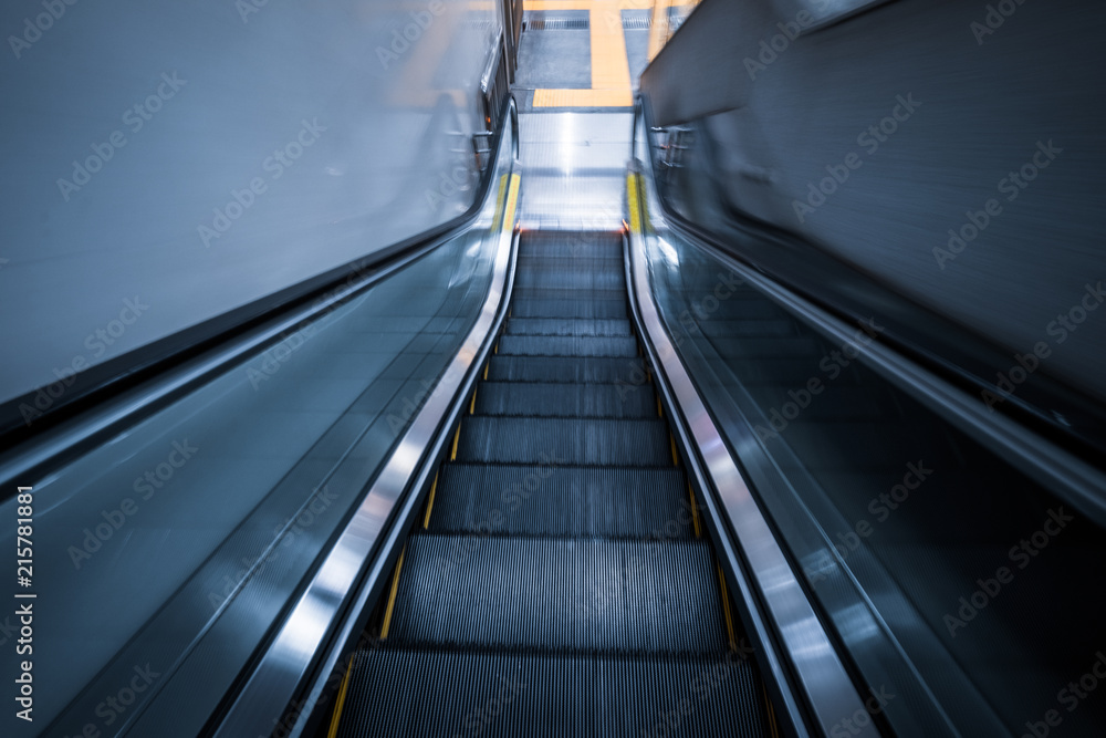 the escalator of the subway station in shanghai china. the escalator of the subway station in shanghai china.