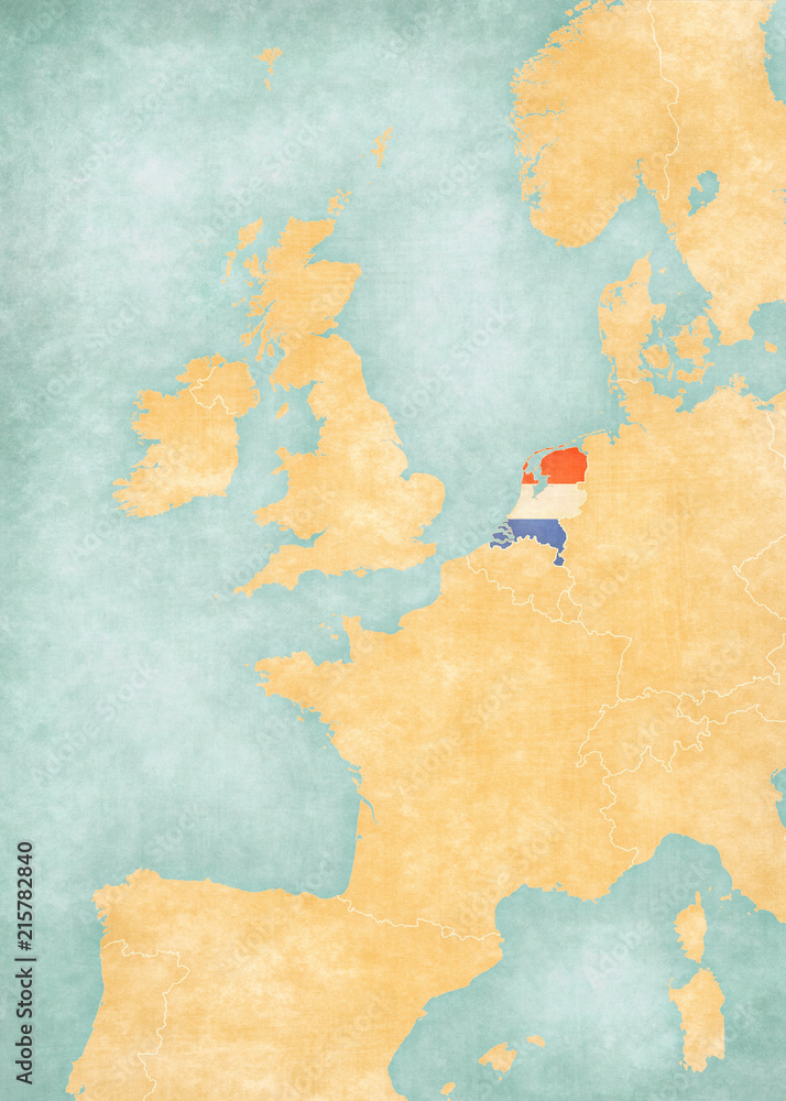 Map of Western Europe - Netherlands