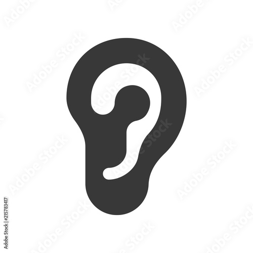 ear, healthcare and medical related solid icon