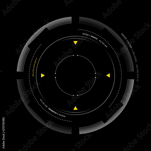 Sci fi futuristic user interface. Vector illustration. Crosshair, Target