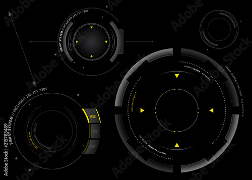 Sci fi futuristic user interface. Vector illustration. Crosshair, Target