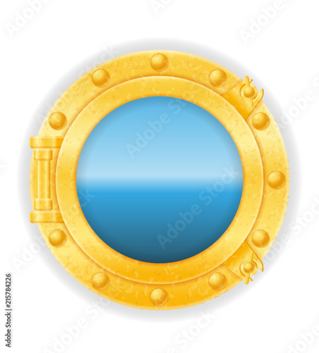 ship window porthole stock vector illustration