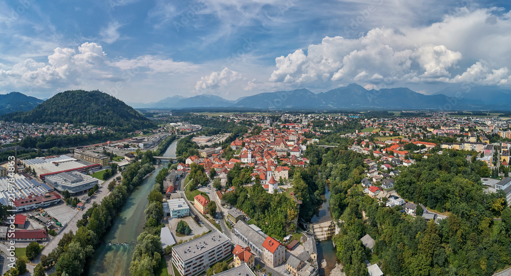 Panorama view of Kranj, Slovenia, Europe
