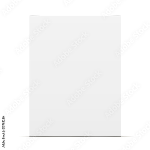 Cardboard rectangular packaging box mock up - front view. Vector illustraion