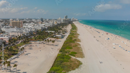 Miami Beach skyline, Florida. Aerial view in spring season © jovannig
