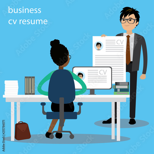 Recruiment concept. Job Interview,Business Resume and cv,Business people talk,