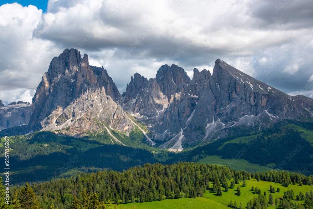 The beautiful Mountains view in Dolomites Italy.