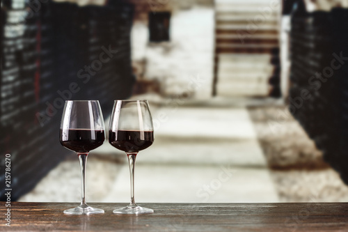 wine in the wine cellar