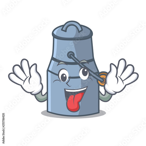 Crazy milk can mascot cartoon photo