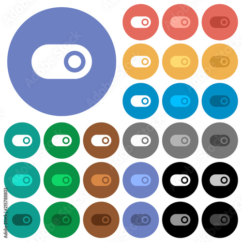 Toggle round flat multi colored icons