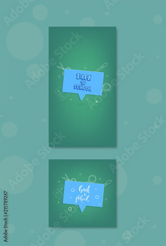 Back to school banner templates for social media. Vector illustration. photo