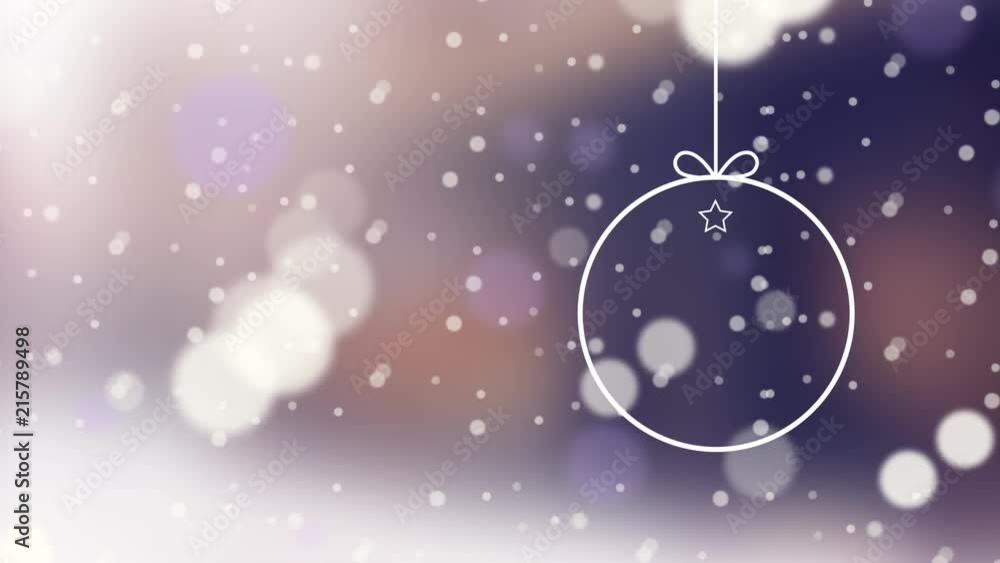 Merry Christmas and Happy New Year Background with White Snowfall and Purple bokeh effect lights. Holiday and Glittering Decorated Design. Merry Christmas and Happy New Year Background with White Snowfall and Purple bokeh effect lights. Holiday and Glittering Decorated Design.