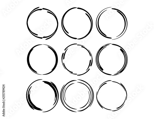 Set of black empy grunge frames.  Vector illustration.