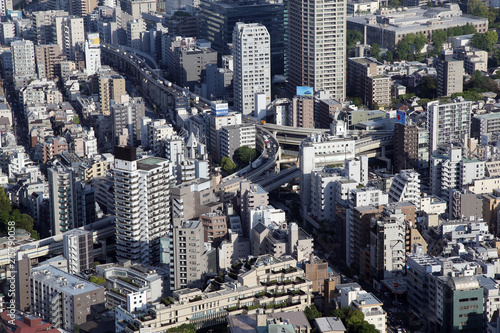 Panoramic view of Tokyo skyline in Japan