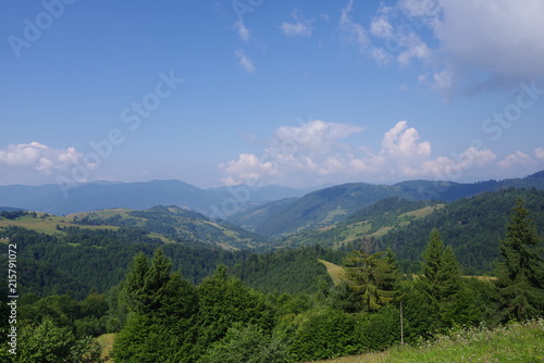 mountains of green and blue sky