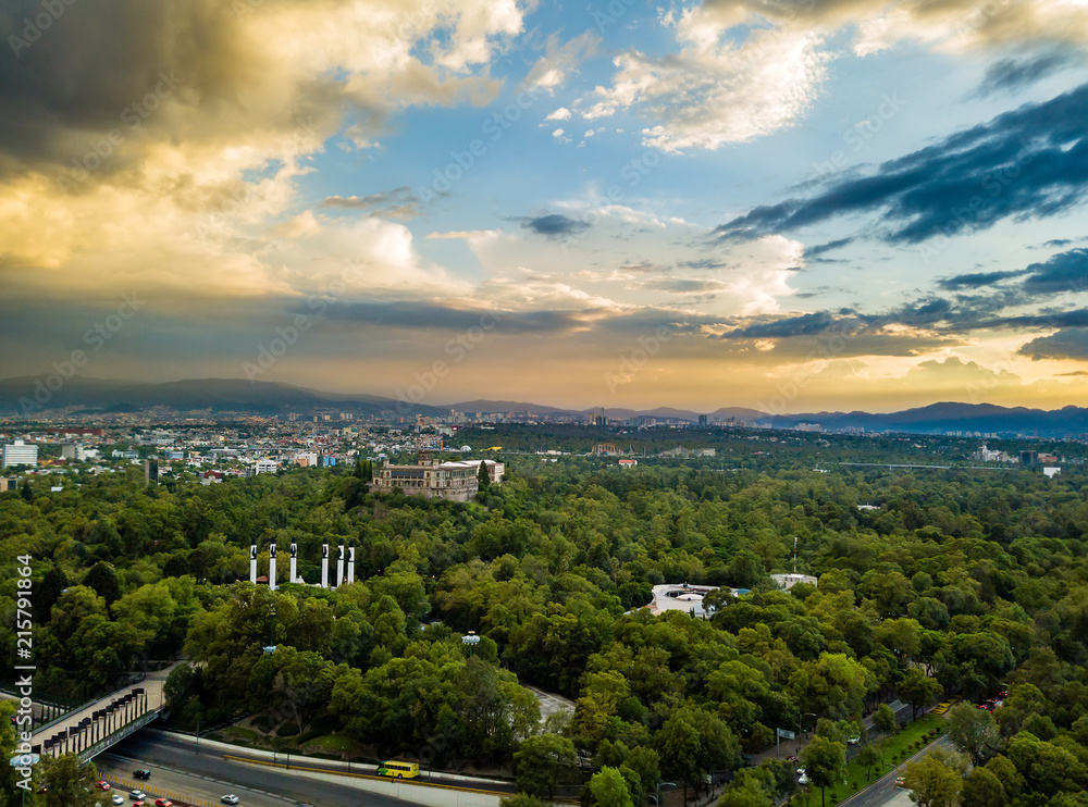 Mexico City - Chapultepec panoramic view - sunset