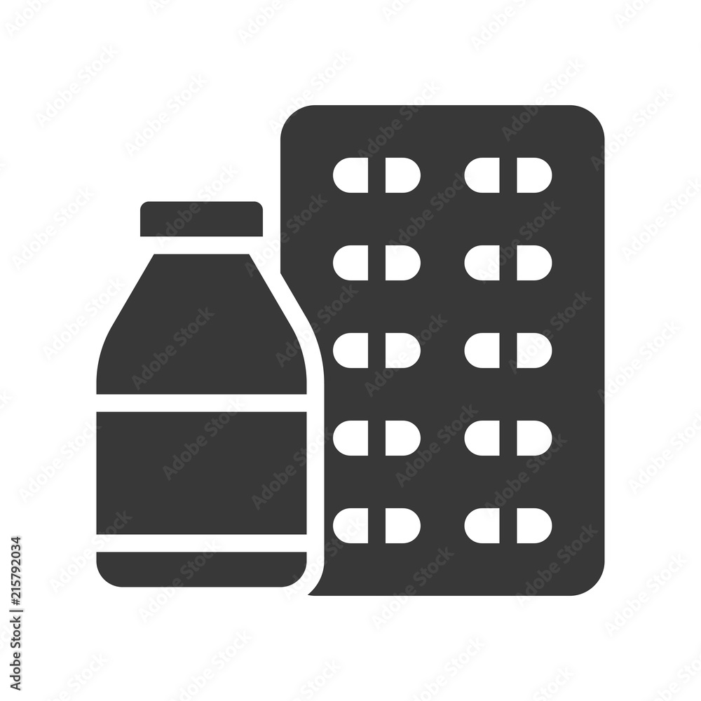syrup bottle and capsule, healthcare and medical related solid icon syrup bottle and capsule, healthcare and medical related solid icon