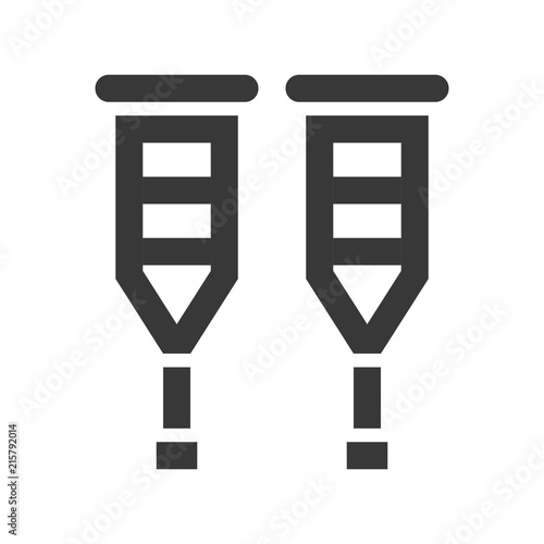 walker sticks, healthcare and medical related solid icon