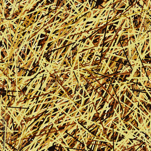 Yellow dry straw. Vector texture. 