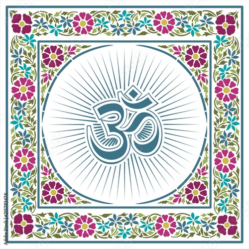 aum syllable, paisley design ,Hinduism, India