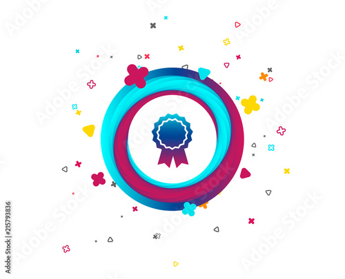 Award medal icon. Best guarantee symbol. Winner achievement sign. Colorful button with icon. Geometric elements. Vector